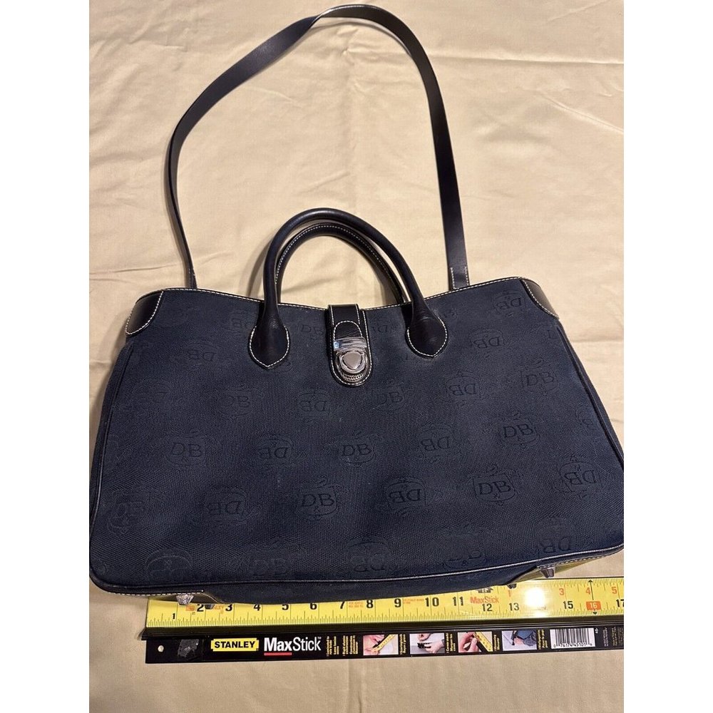 DOONEY & BOURKE Double Handle Tote with Shoulder Strap Canvas Bag Black